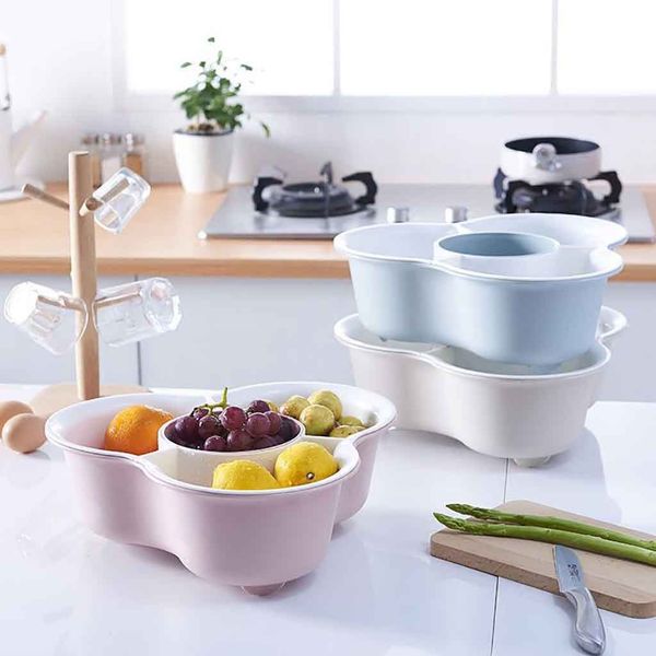 

kitchen double layer basket wash sieve noodles vegetable home kitchen storage box basket bowl strainer pp rice bowl