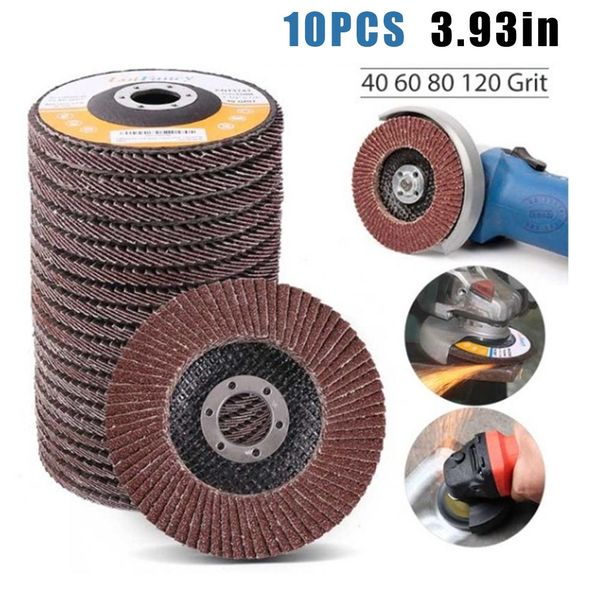 

10pcs flap sanding discs grinding wheels blades angle grinder 40/60/80/120 grit abrasive tools