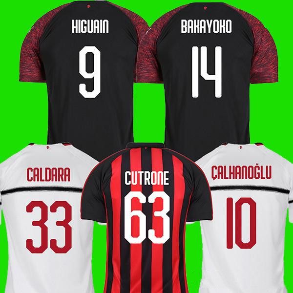 2019 Ac Milan 2018 19 Soccer Jersey 2018 2019 Football Shirt Higuain Bakayoko Borini Kessie Caldara Cutrone Camisa Calhanoglu Bonaventura Maillot From