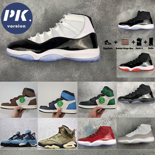 

высокое качество pk версия 1 travis скоттс concord 45 разводят 11 cactus jack 4 mens basketball обувь shadow unc спорт кроссовки box stockx