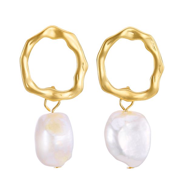 

s925 silver needle natural fresh water pearl earrings south korea cool ear stud versitile fashion simple elegant ear stud