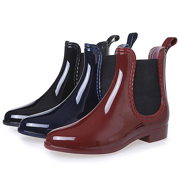 

spring women ankle boots girl rainboots boots autumn waterproof footwear ladies rubber shoes anti-skid shoes mujer botas, Black