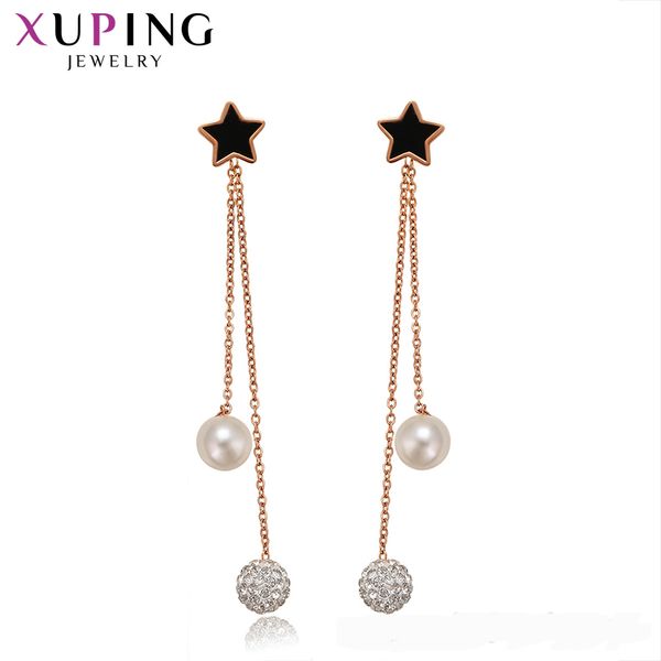 

xuping star shape personalized drop earrings women fashion stainless steel jewelry party gifts s186.7-99031, Silver