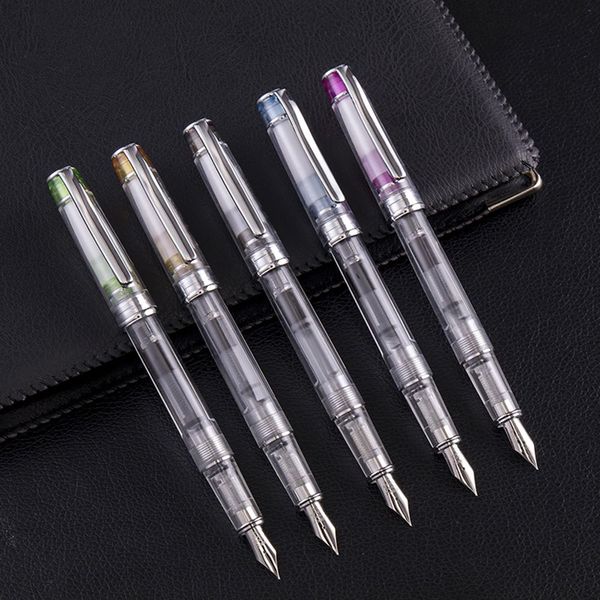 

limit shows iridium point nib fountain pens transparent fountain pen extra fine 0.38 mm rotary ink absorption school office hot