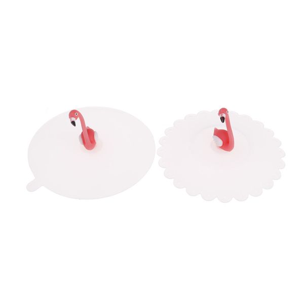 

tpxckz creative flamingo anti-dust tea cup cover silicone leakproof coffee lid cap heat resistance cup cover