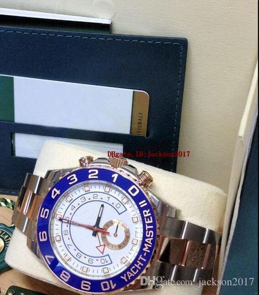 

original box certificate mens watches ii 116681 white dial stainless steel rose gold 44mm asia 2813 movement automatic, Slivery;brown