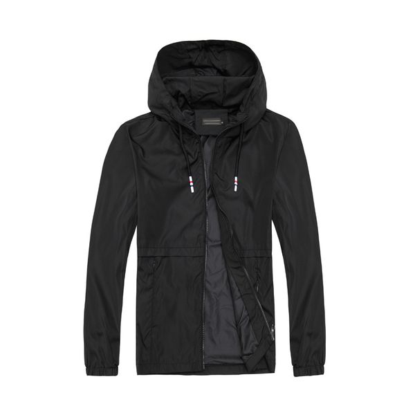 

2019 new brand men's hooded jackets spring autumn thin section solid color men loose jacket casual coats male clothing, Black;brown