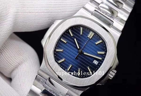 

2020 designer waterproof watch men automatic luxury watches 5711 silver strap blue stainless mens mechanical montre de luxe wristwatch, Slivery;brown