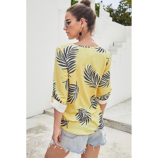 

лето новый стиль европа и америка рубашка женская printed v-образным вырезом половина рукава рубашки плеча плиссированной рыхлых tops 252345, White