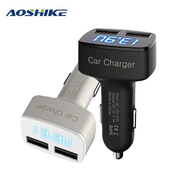 

aoshike car fm transmitter plug tf card u disk dual usb 2.1a car charger bluetooth mp3 player digital display audio 12v
