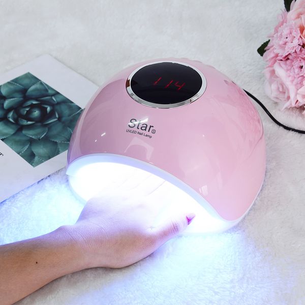 

star 5 72w led/uv lamp sun nail dryer nail art tool fast drying for polish uv/led/builder gel for manicure lamp