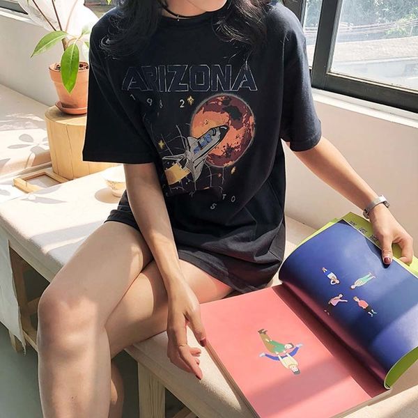 

new summer fashion tee star universe arizona space shattle mission to mars cotton t-shirt 1982 vintage print women tee j190427, White
