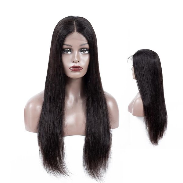 

lace front human hair wigs for women brazilian remy short bob 4*4 lace front wigs bleached knots with baby hair 26inch, Black