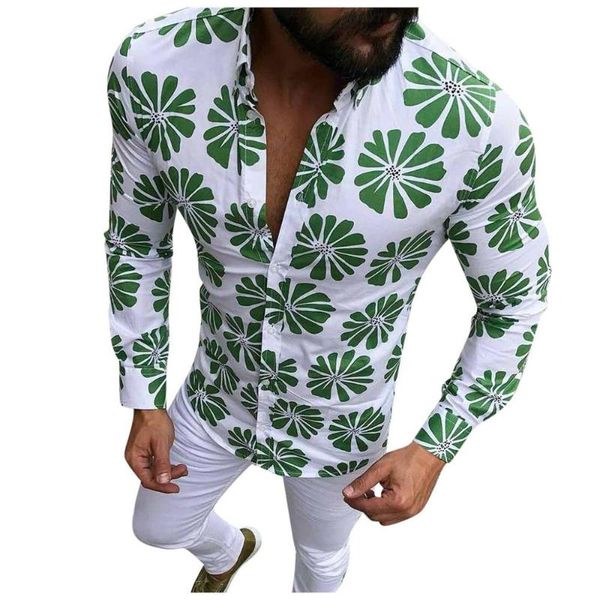 

2020 winter men shirt fashion button long sleeve print casual loose male blouse brand clothing new arrival camisa masculina, White;black