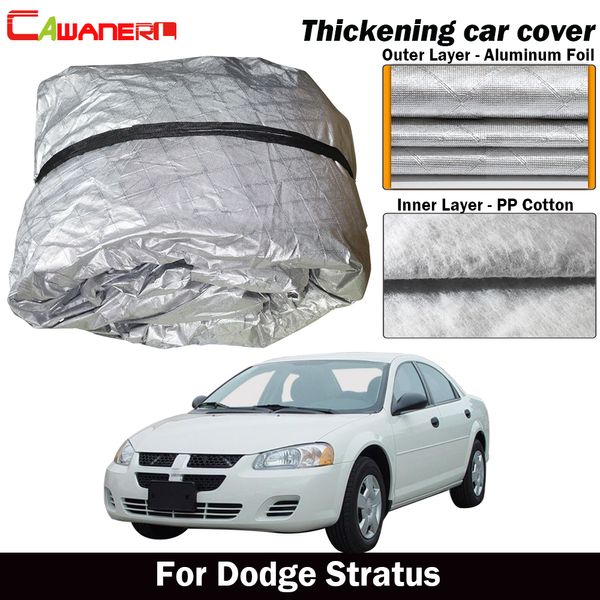 

cawanerl waterproof car cover thick cotton outdoor anti-uv sun shield rain hail snow prevent car cover for dodge stratus