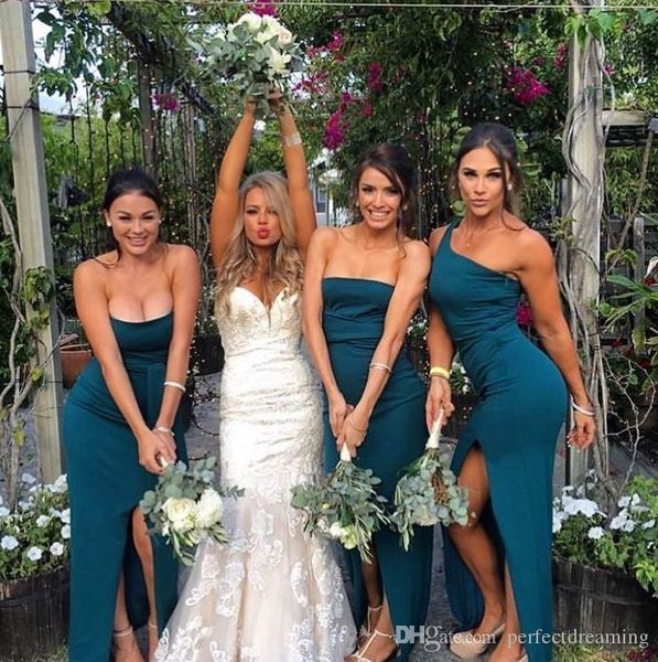 

2019 новый дешевый русалка платье невесты сексуальное длинное одно плечо выпускного вечера вечернее платье свадебные платья на заказ, White;pink