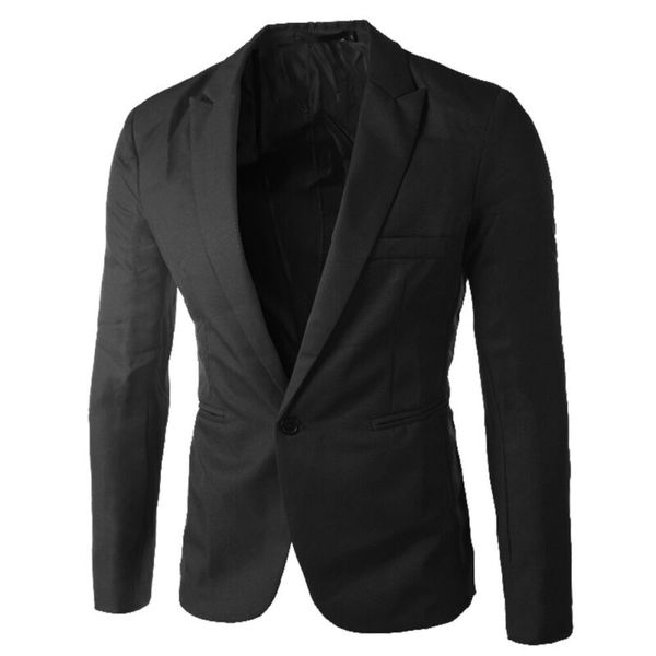 

мода мужская одна кнопка костюм пальто формальные повседневные платья slim fit блейзер куртка, White;black