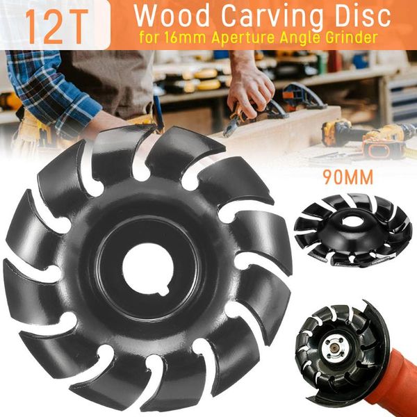 

wood carving cutter disc for hardwood angle grinder sculpting tool 12 teeth shovel plate woodworking milling attachment