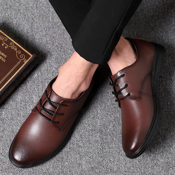 

38-47 mens formal shoes business comfortable stylish gentleman's formal shoes men wedding party dress shoes, Black