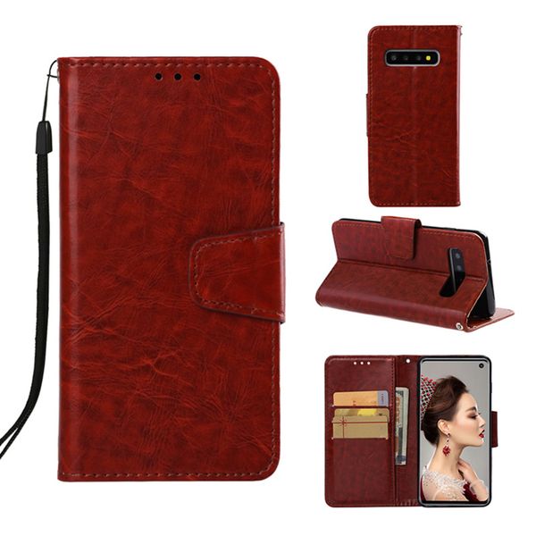 

Wallet ca e for am ung galaxy 10 9 8 plu ca e pu leather flip cover for am ung a70 a5 note9 j7 with card lot