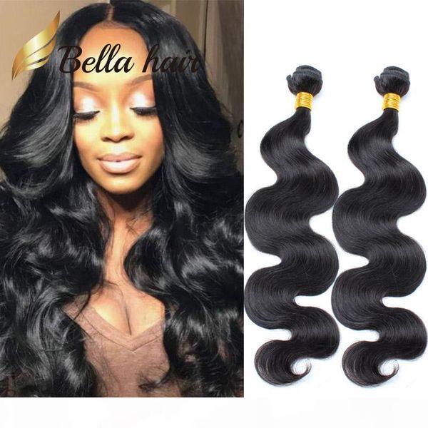 

bella hair 2 bundles to sell unprocessed brazilian human hair extension 9a natural color body wave hair weaves julienchina, Black