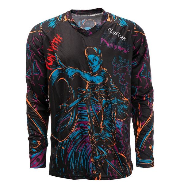 

motocross jersey clubvan motorcycle moto jersey off road mountain bike mtb dh bicycle cycling clothes men full polyester, Black;red