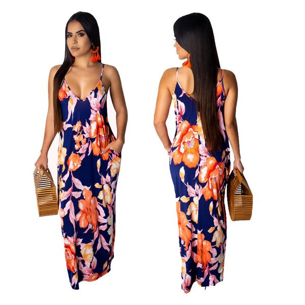 

spaghetti straps loose beach dress women v neck sleeveless pockets casual holiday beach dresses summer vestido, Black;gray