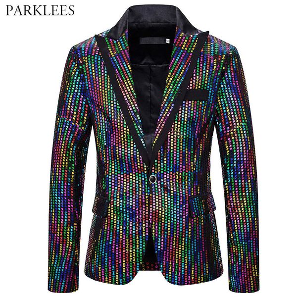 

shiny mens sequin blazer colorful glitter men blazer fashion men dress jacket nightclub party stage dance disco festival hombre, White;black