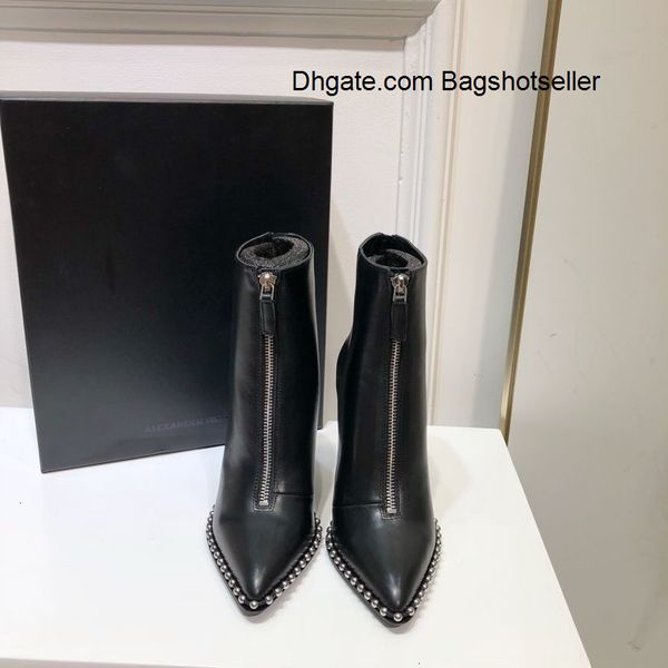 

new arrival womens classic short boots high heel ankle booties ladies leather winter boots wan1 0fo4, Black;grey
