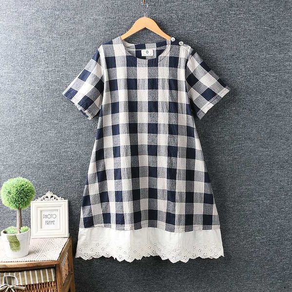 

2020 new summer hipster embroidery lace dress short sleeve cotton loose women's dresses, Black;gray