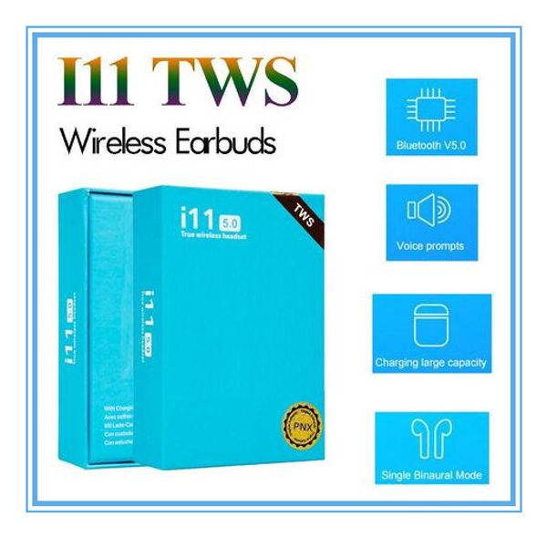 

I11 tw wirele bluetooth headphone earbud with pop up window twin mini earbud for iphone x io android i11 5 0 touch box