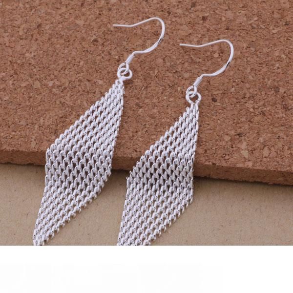 

fashion (jewelry manufacturer) 40 pcs a lot multi-grid earrings 925 sterling silver jewelry factory price fashion shine earrings