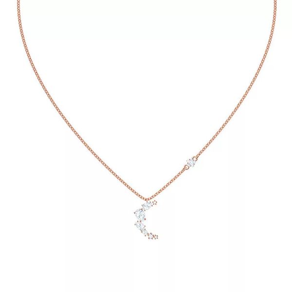 

swa sweet romantic star moon pendant women's necklace, Silver