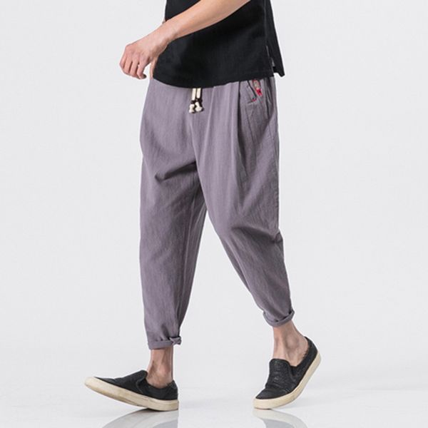 

litthing new arrivals casual harem pants men jogger men fitness trousers male harajuku summer basic drawstring waist clothes, Black