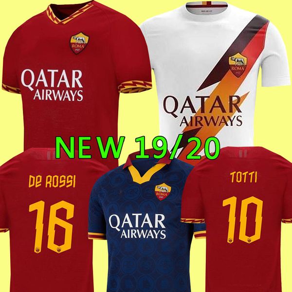 

thailand de rossi dzeko zaniolo soccer jersey 2019 totti perotti jersey 19 20 football kit shirt 2020 roma men and kids sets uniforms, Black;yellow