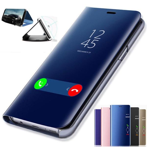 

5a 6a 7a 5 plus s2 leather case for mi 9t pro 9 8 se a1 a2 cover mirror flip case for xiaomi redmi note 8 7 5 6 k20 pro 4x