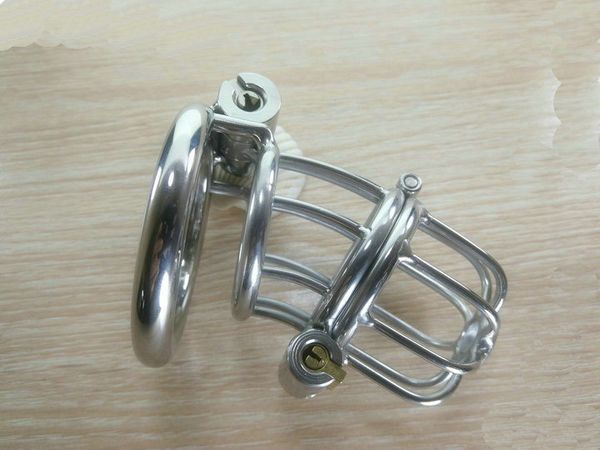 Newest design Sex Toys For Man Bdsm Cock Products Chastity Devices titanium Steel Cage Penis Ring locked Prevent Masturbation Abstinence