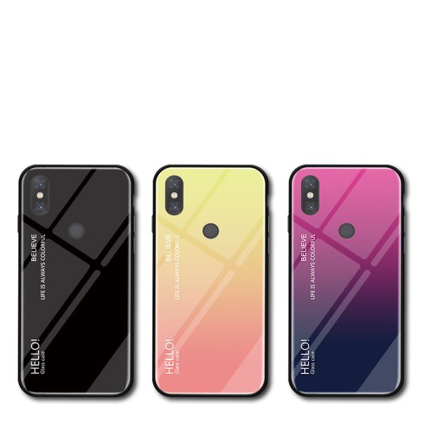 

Тонкий градиент цвета закаленное стекло чехол для Xiaomi Mi Mix 3 2s 2 Max 3 2 8 SE 8lite pocoF1 6X 5X