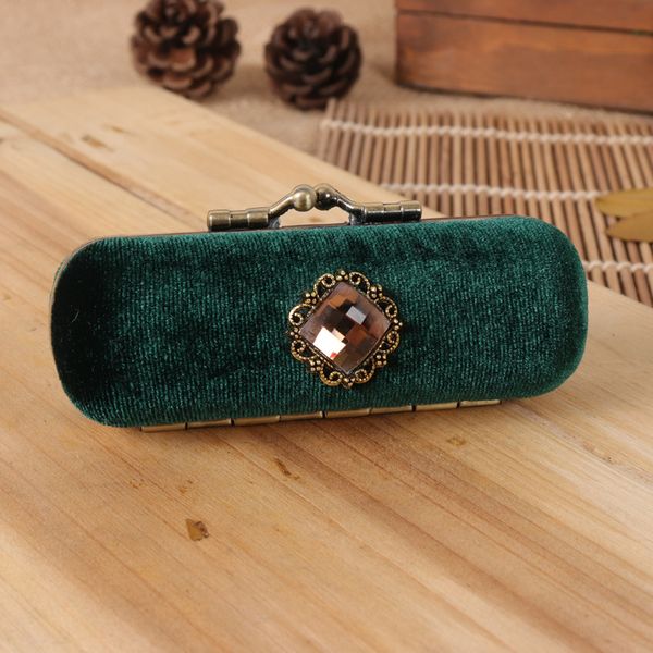 

vintage masonry and delicate velvet mirrored lipstick box lipstick protection box
