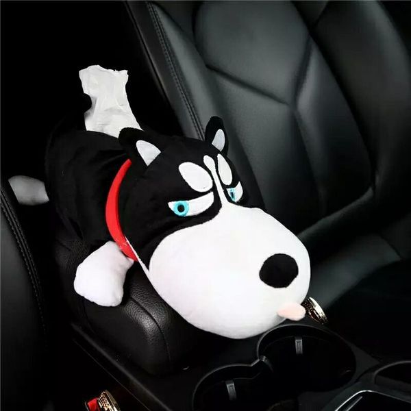 

creative cartoon dog car tissue box handrailbox hanging towel bags car interiror decoration accessories drawer type paper