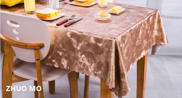 

luxury waterproof anti-oil table cloth jacquard printed flower tablecloth pattern checked rectangular round table cloth