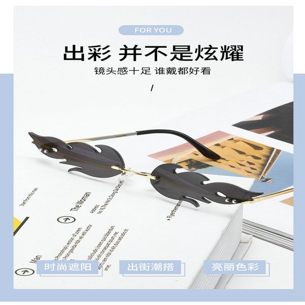 

flame sunglasses fire flame sunglasses women men rimless wave sun glasses new 2019 fashion eyewear luxury trending narrow sunglasses zen60 d