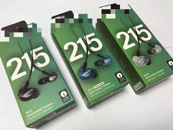 

Shure e215 3 5mm in ear hifi earphone noi e cancelling head et headphone moving coil horn with retail package
