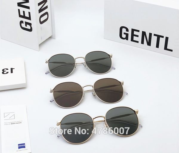 

2020 classic small frame round sunglasses women/men gentle brand designer alloy sun glasses waterdrop vintage flat lense, White;black