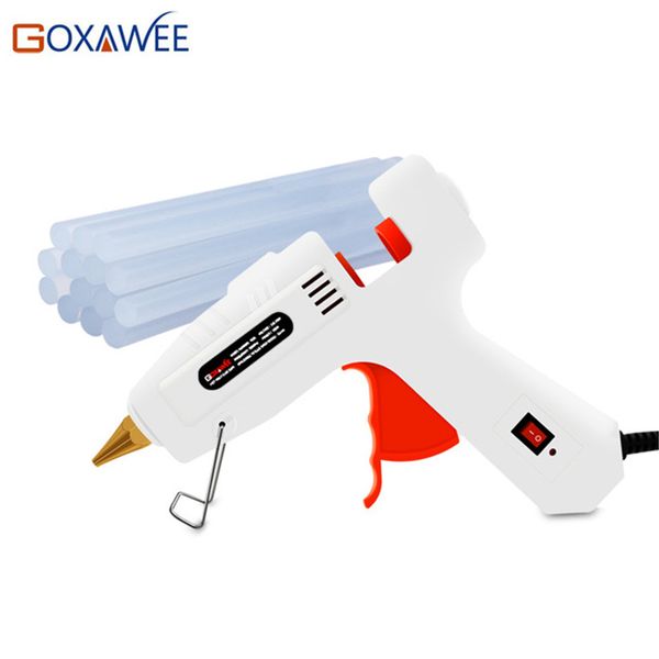 

goxawee electric melt glue gun 20w 80w 105w with 10pcs glue sticks heat temperature guns thermo gluegun repair diy tools