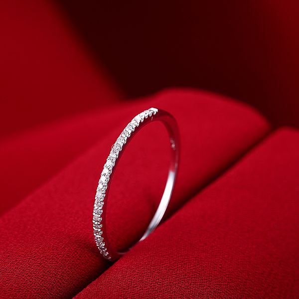 Vecalon Eternity Promise ring Real 925 Sterling Silver Pave Cz aliança de casamento anéis para mulheres festa nupcial dedo jóias presente