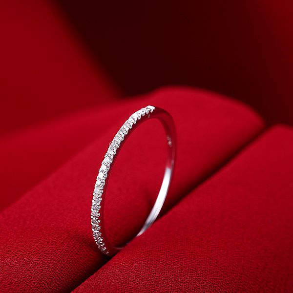 

vecalon eternity promise ring real 925 sterling silver pave cz wedding band rings for women bridal party finger jewelry gift, Slivery;golden