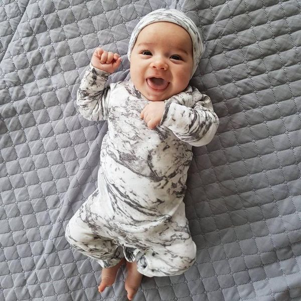 

newborn baby boys cotton autumn long sleeve romper+hat jumpsuit clothes long pants warm outfits 2020, White