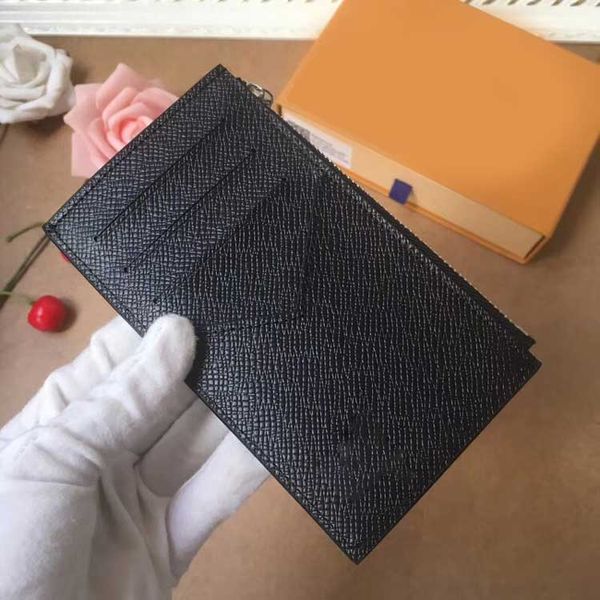 

real leather designer brand luxury credit card holder id card case purse fashion business men and women mini wallet pocket bag n64038, Brown;gray