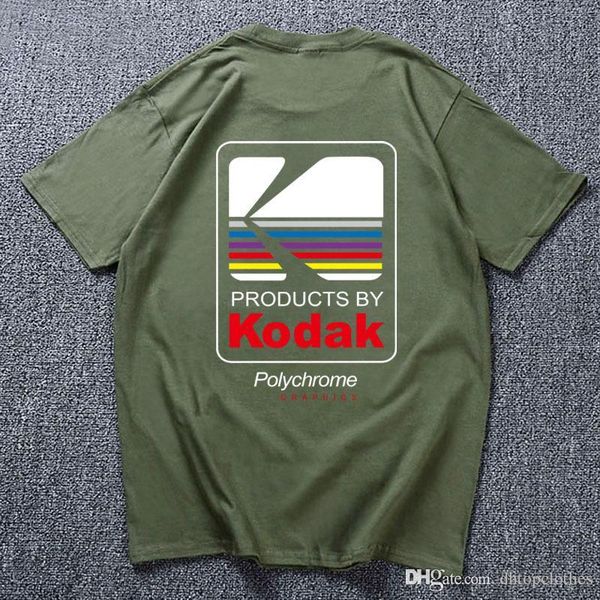 

9 цветов kodak мужские дизайнерские футболки kodak tee летняя футболка с коротким рукавом для мужчин женщин уличный стиль tee, White;black
